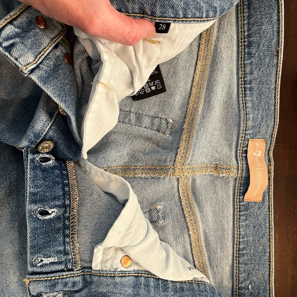 7 For All Mankind Light Blue Cropped Jeans